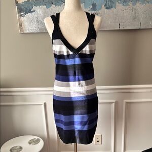 Karen Millen England Elegant Striped Bodycon Dress Size 4